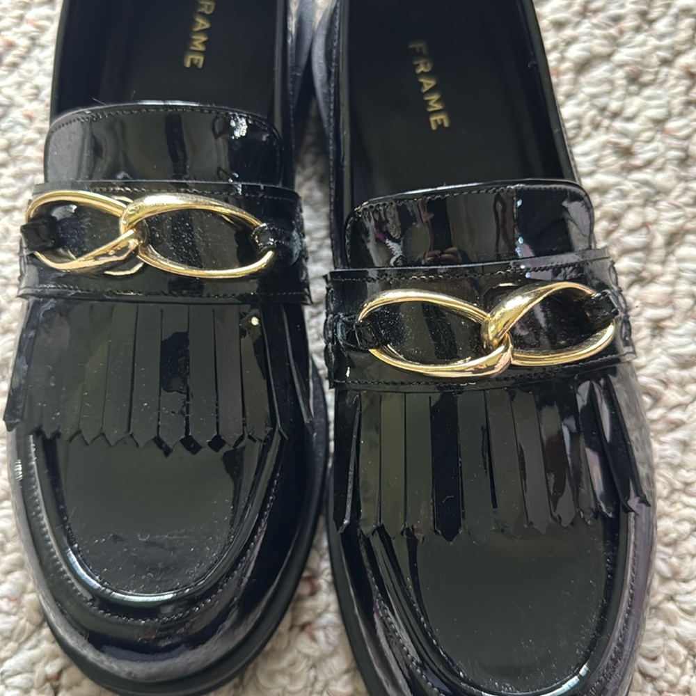 Frame Black Patent Leather Loafers
